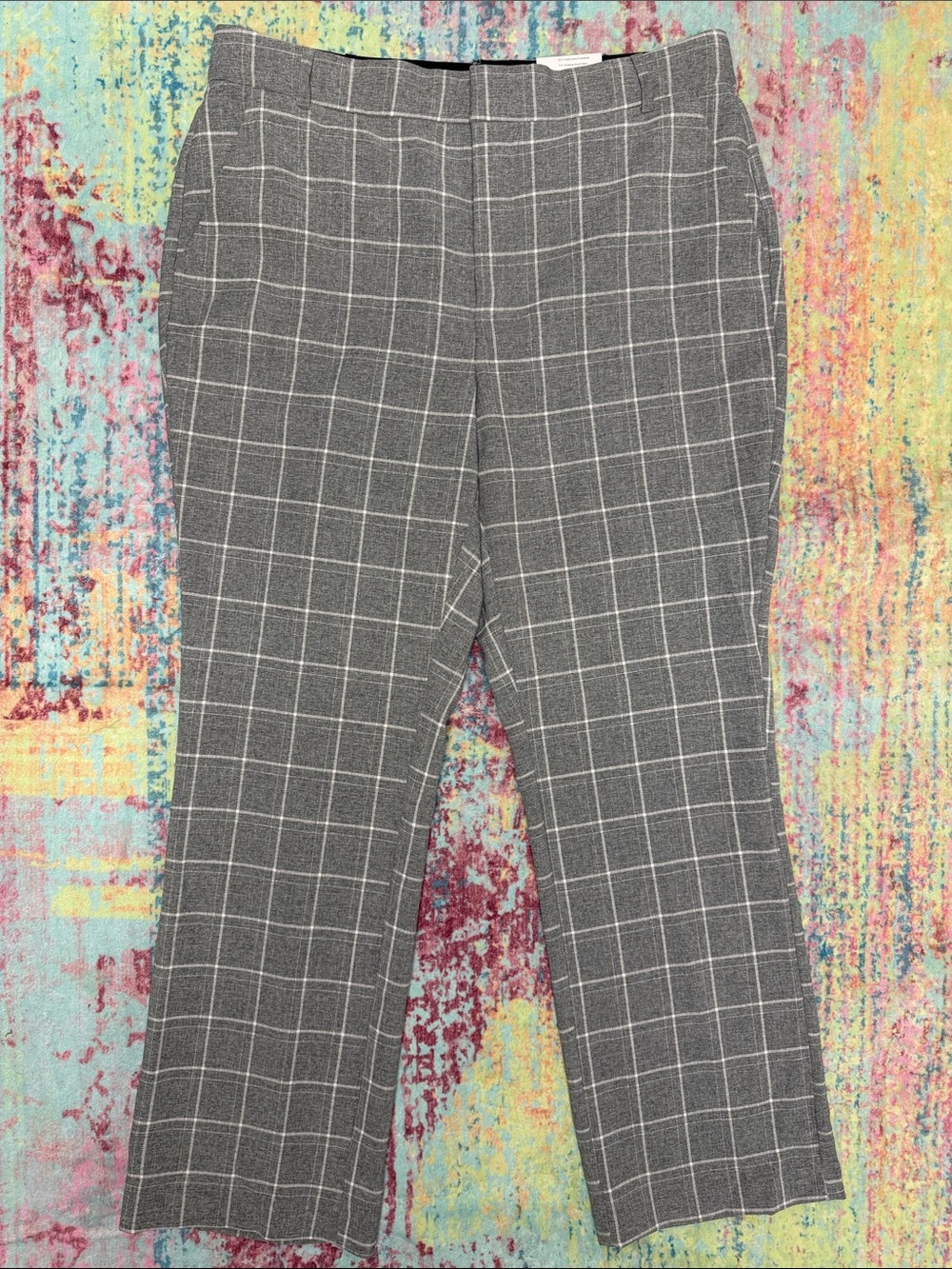 Nine West Gray Windowpane Dress Pants